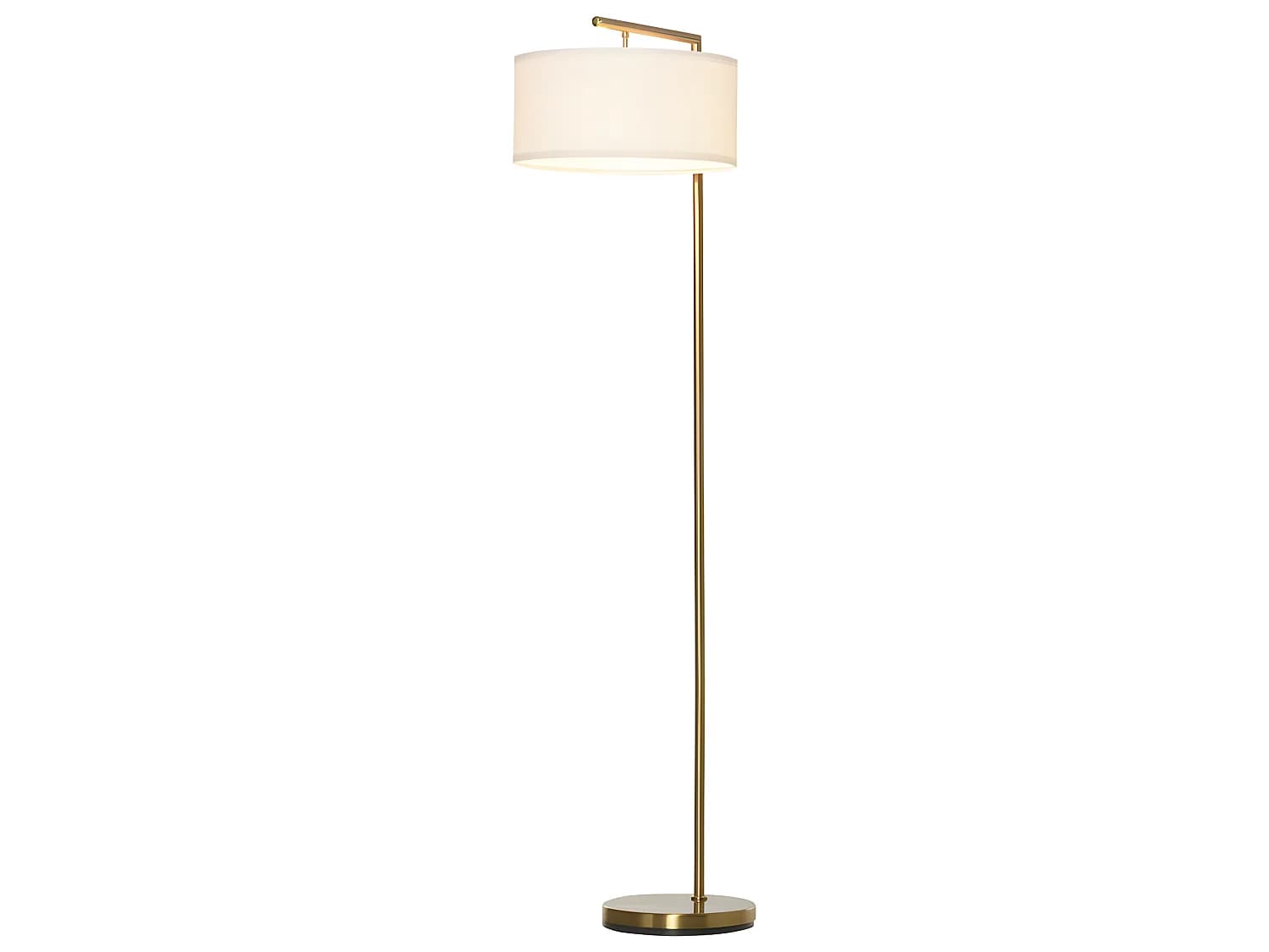 Lampadaire design LANSTER blanc et doré
