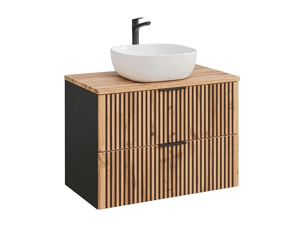 Meuble sous-vasque 80cm Gaia Bois et Noir