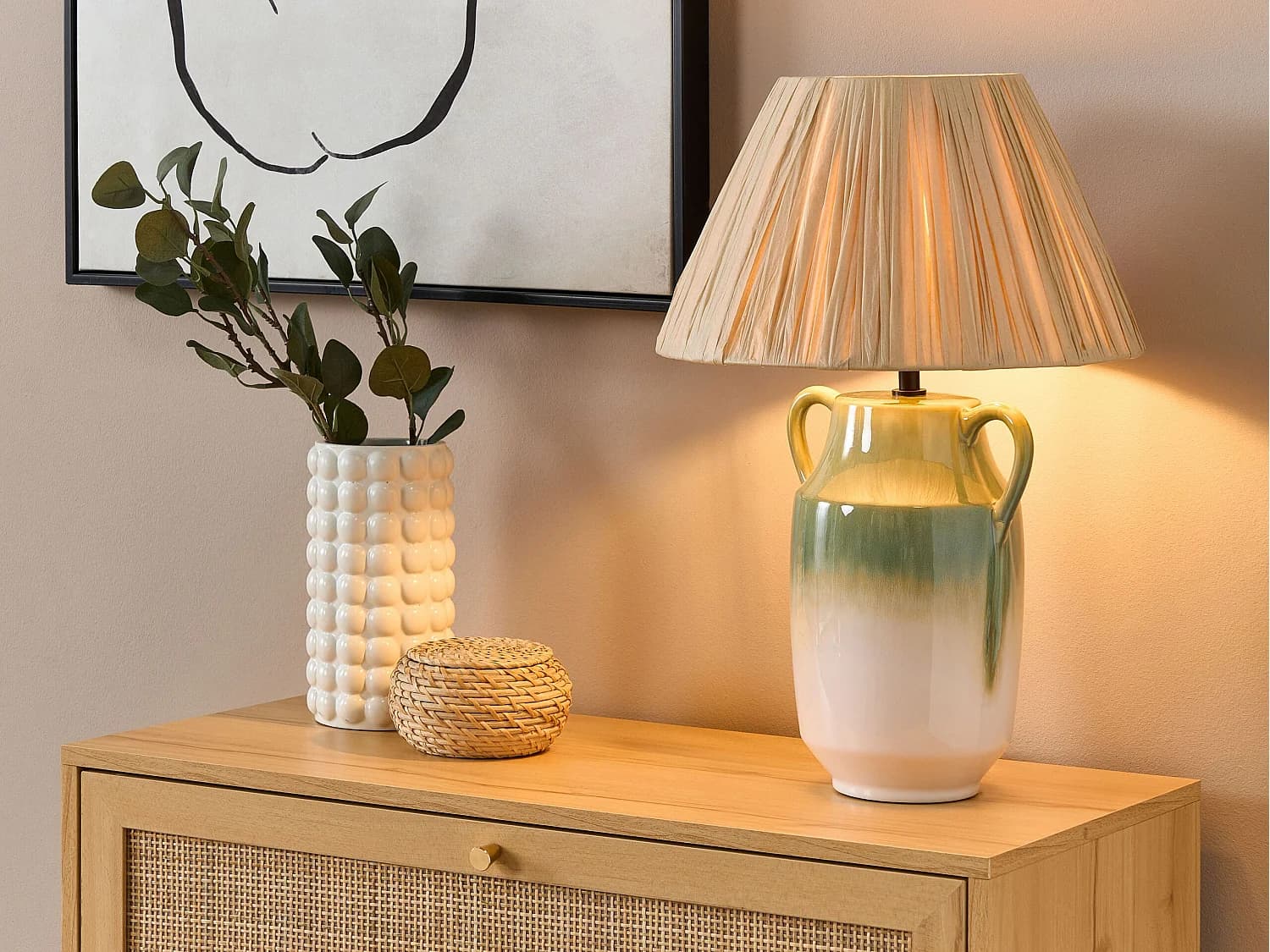 Lampe à poser LIMONES Céramique Vert