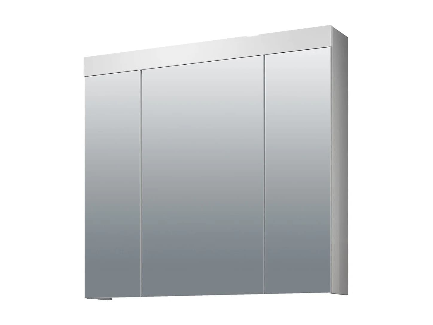 Devon Armoire de toilette murale avec miroir, 3 portes, blanc, miroir en verre.