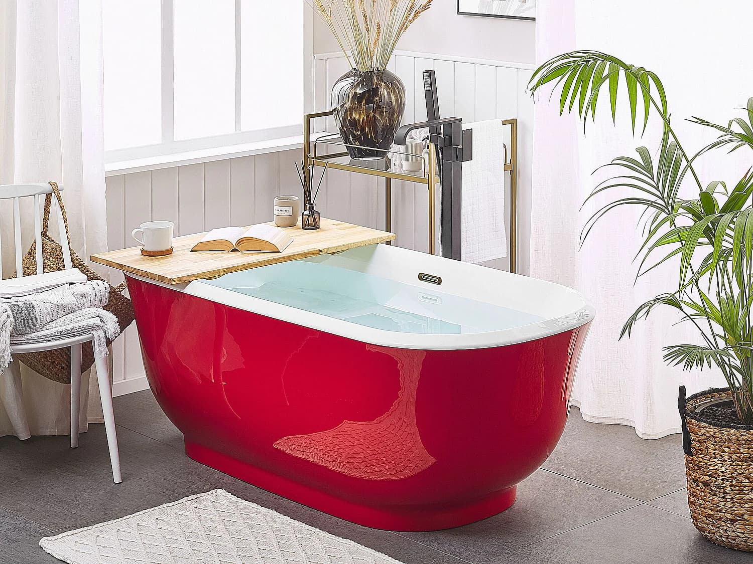 Baignoire îlot TESORO 170 x 77 cm Rouge