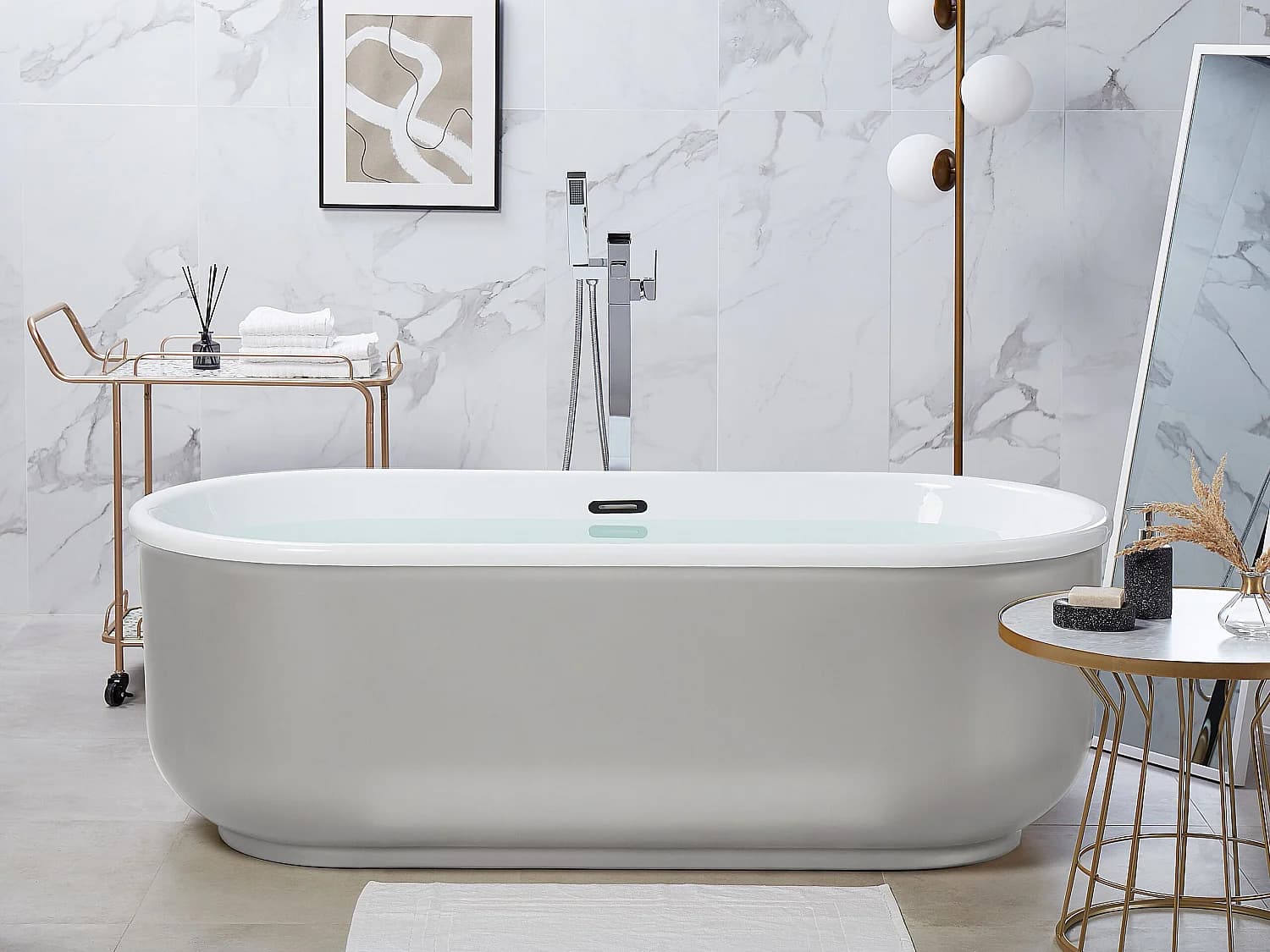 Baignoire îlot PINEL 170 x 80 cm Argenté