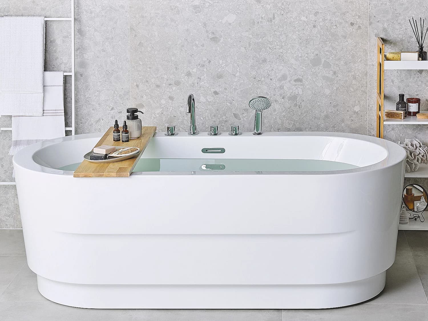 Baignoire îlot EMPRESA avec raccords 170 x 80 cm Blanc