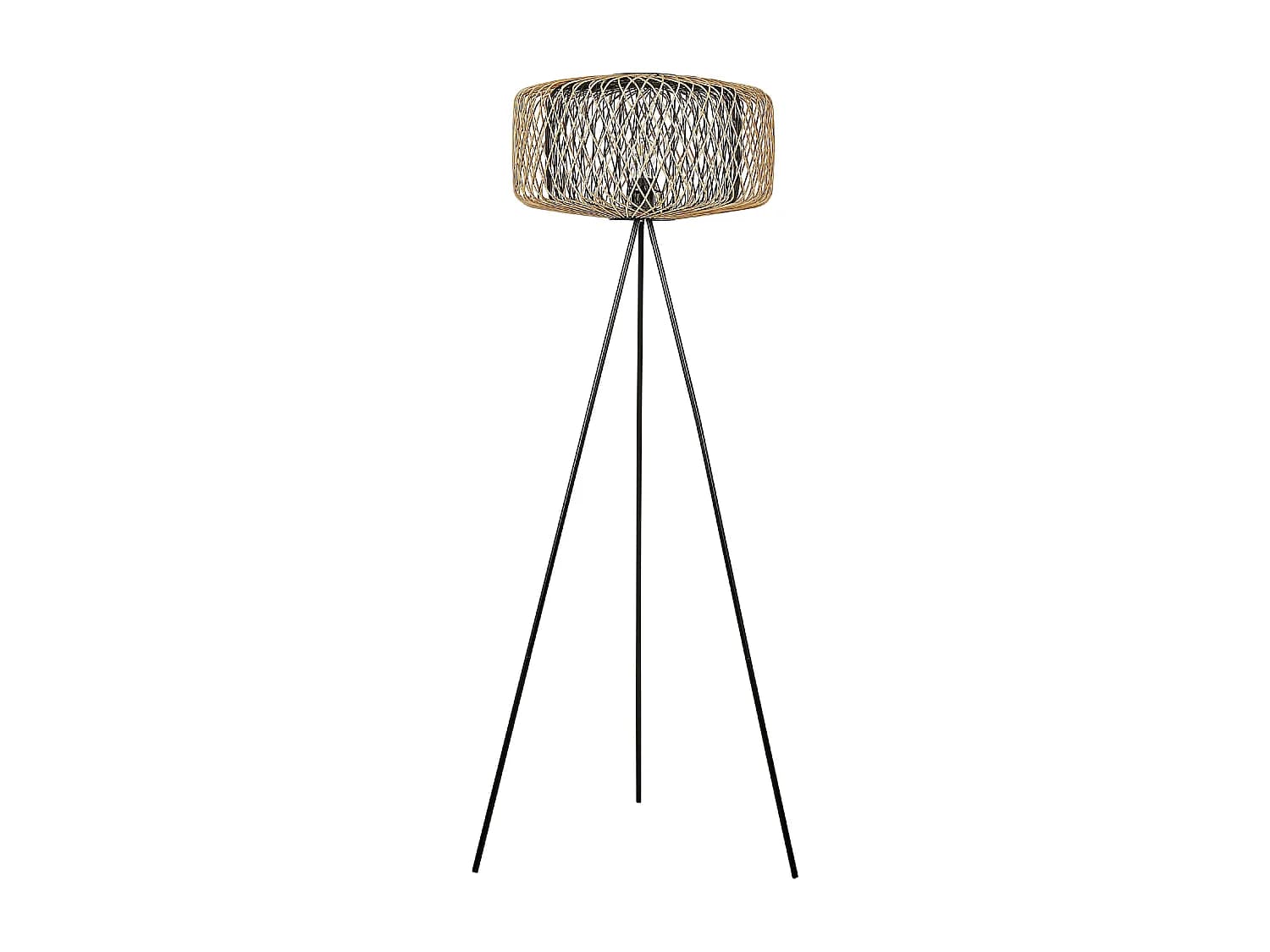Lampadaire JAVARI Bambou Marron/noir