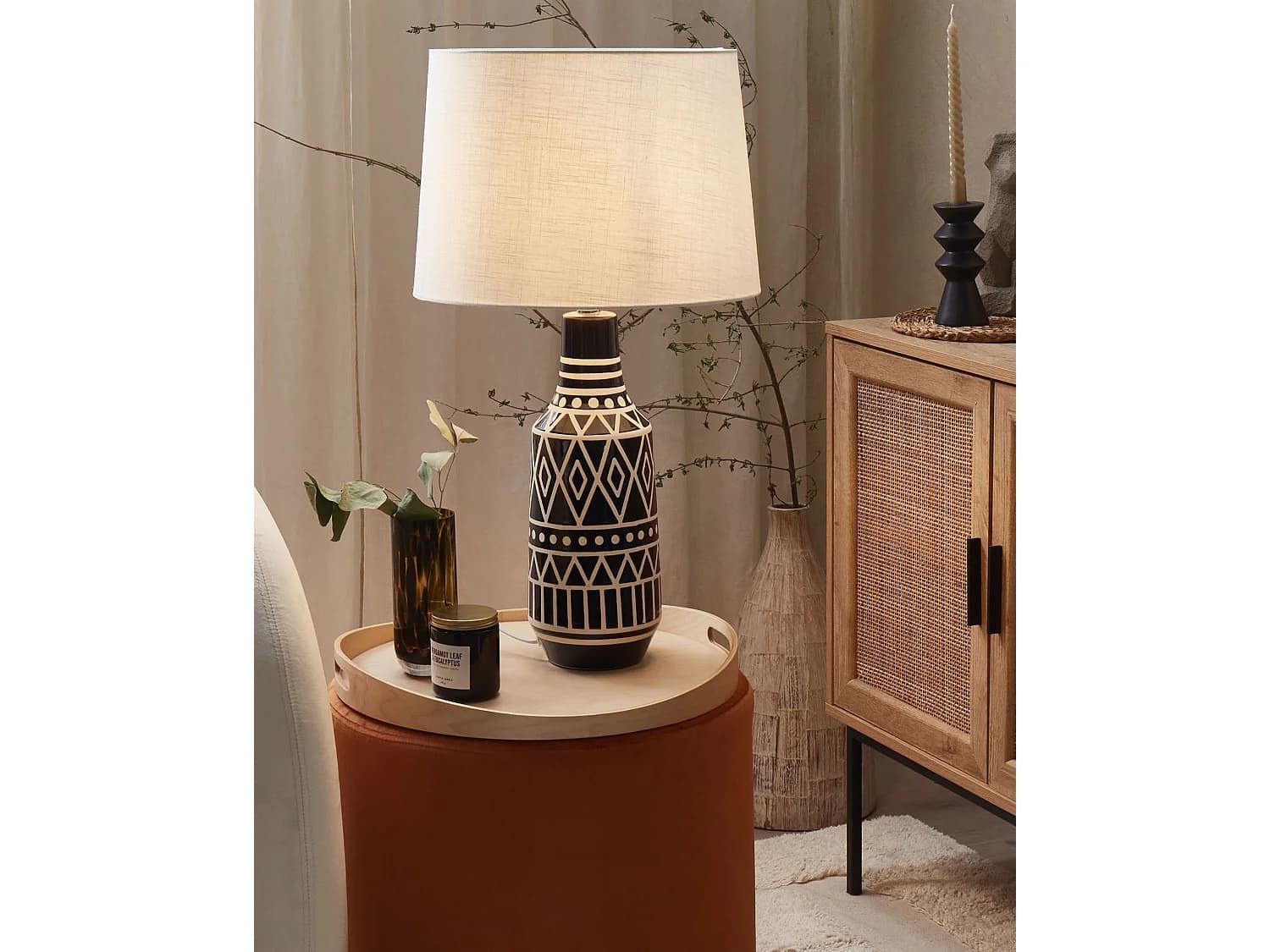 Lampe à poser SHEBELLE Céramique Noir