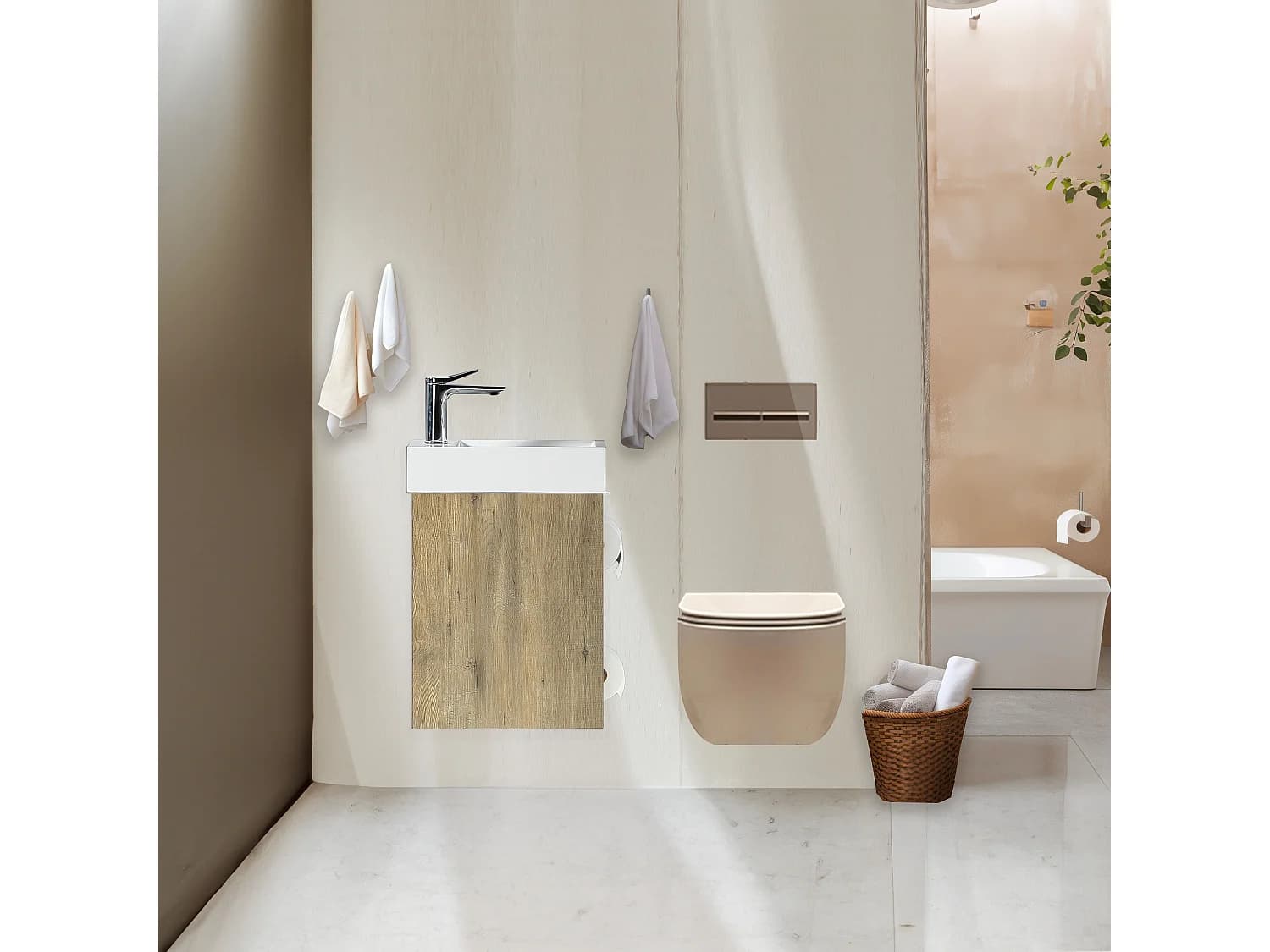 Lave main chêne brun 40 cm Aquaba