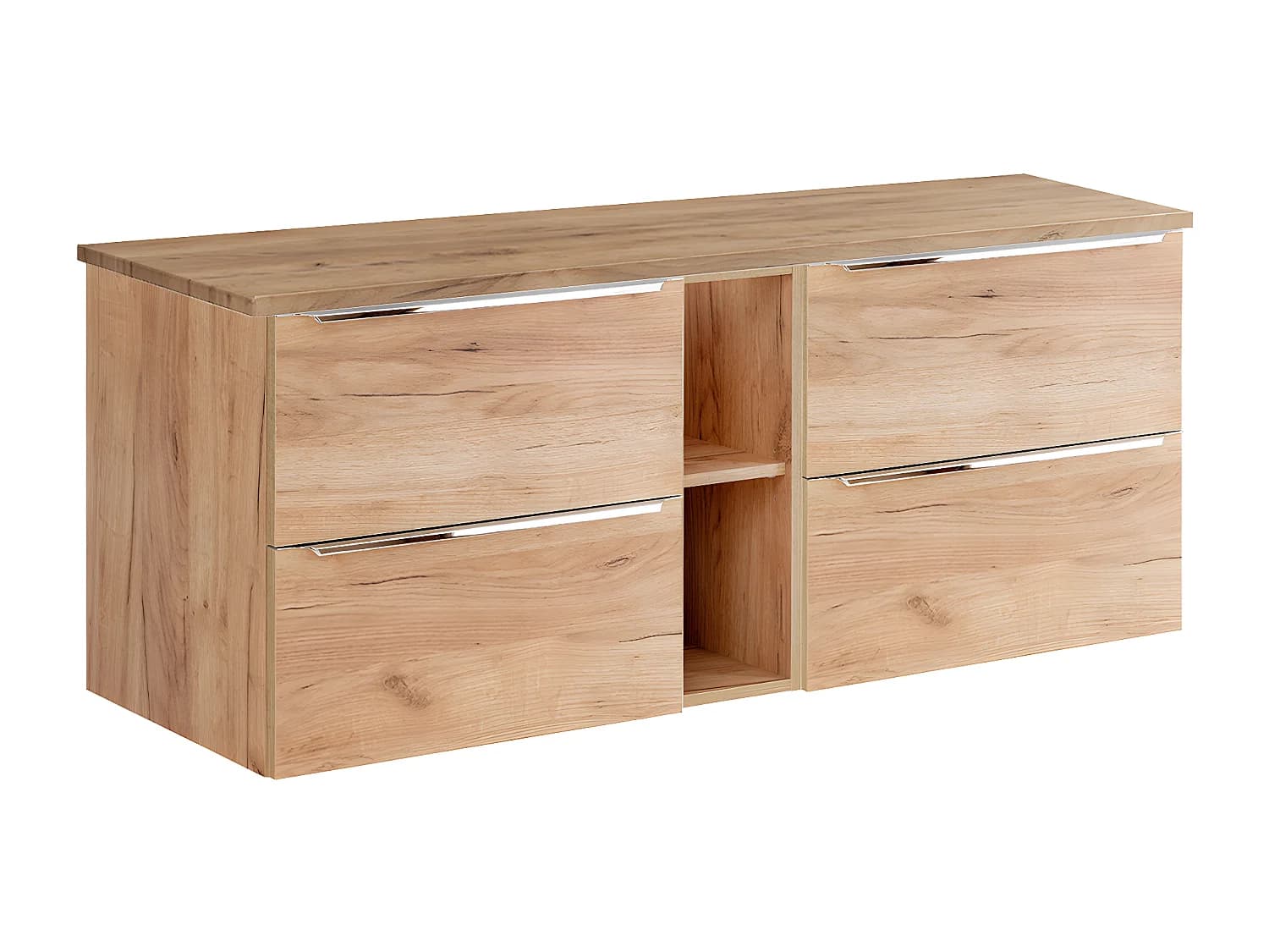 Meuble sous-vasque 140cm 2 niches April Bois