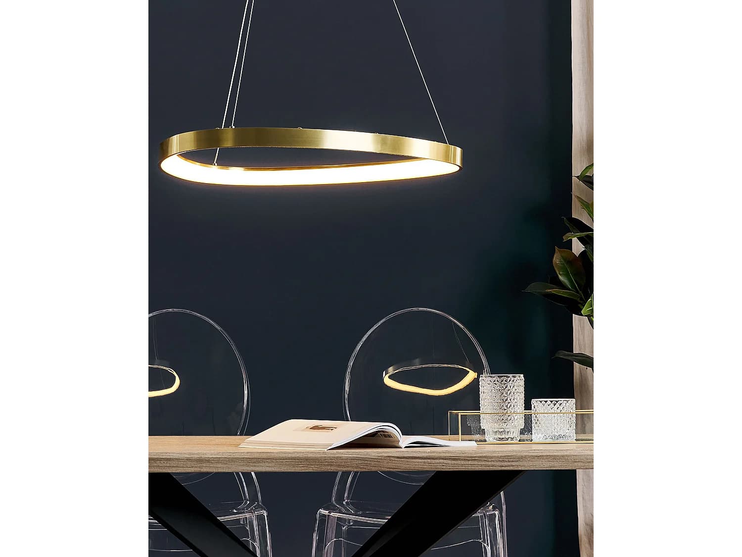 Lampe LED suspendue KRABURI Métal Doré