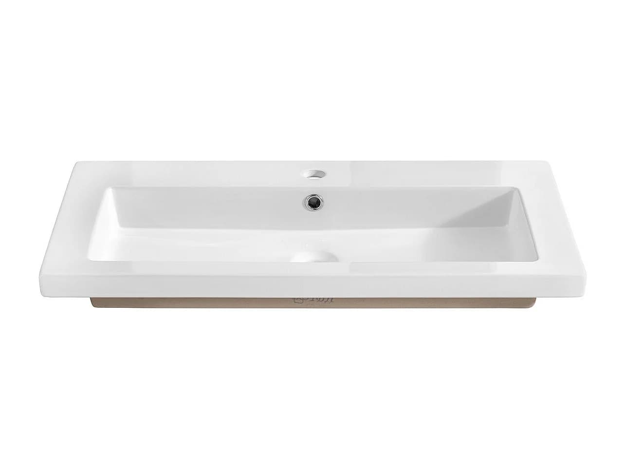 vasque rectangulaire blanche à encastrer en céramique - 80 x 46 cm - SPIRIT
