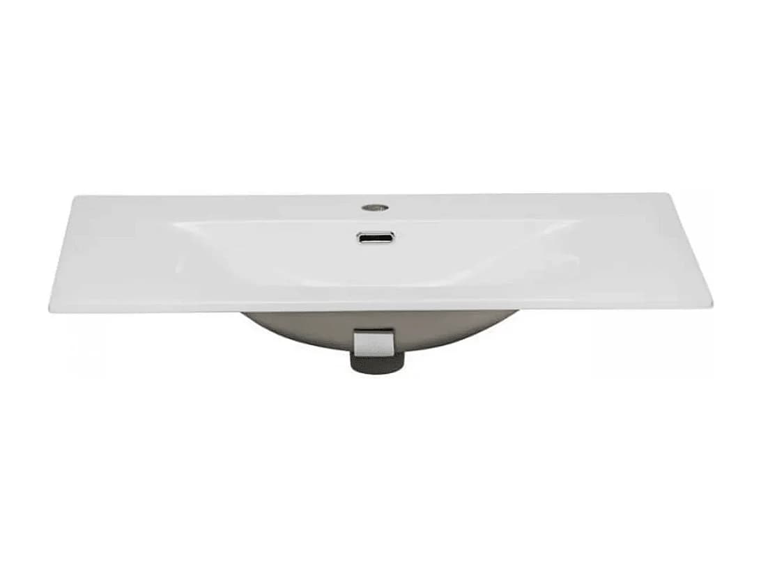 vasque rectangulaire blanche à encastrer en céramique - 80 x 46 cm - SKY