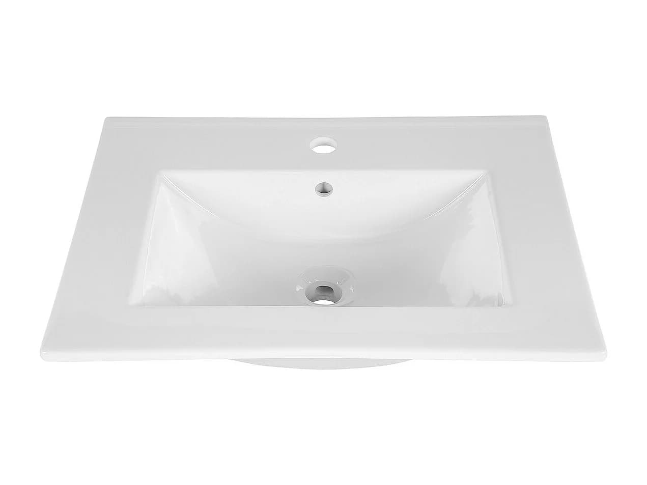 vasque rectangulaire blanche à encastrer en céramique - 60 x 46 cm - LAVA