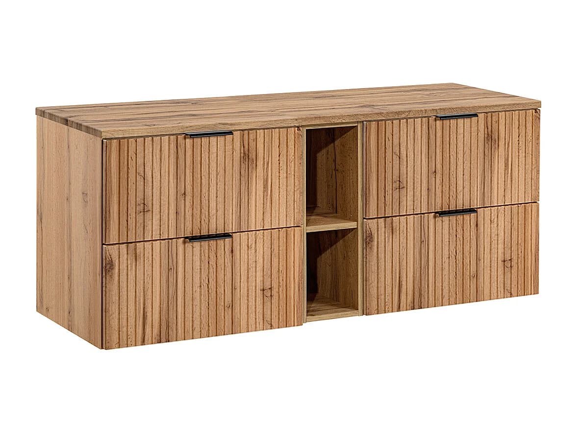 Meuble sous-vasque 140cm 2 niches Adriel Bois