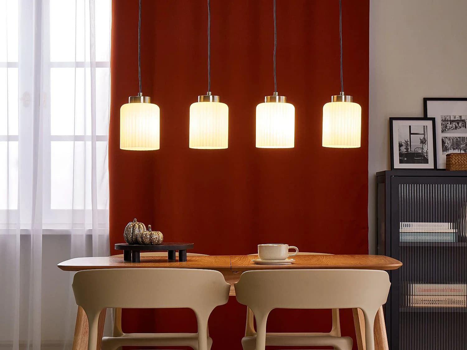 Lampe suspension CAUDELO Métal Noir/blanc