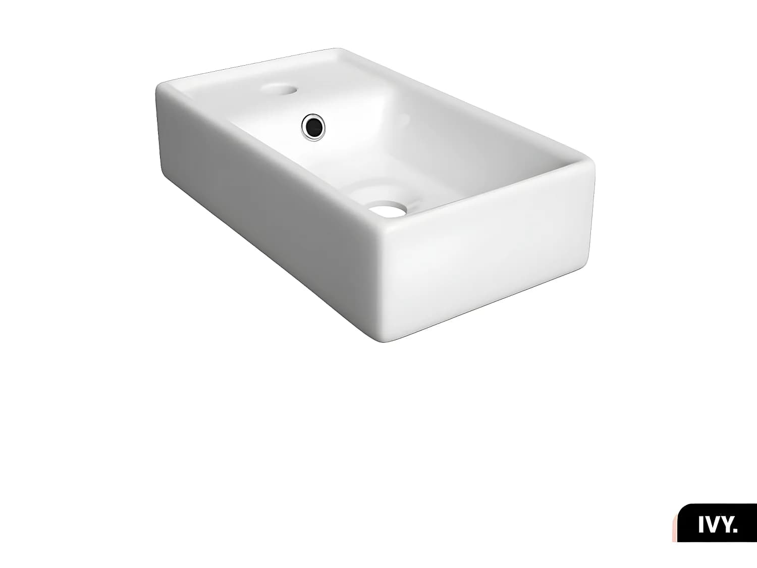 Vasque à encastrer avec siphon OFFERT | IVY | Blanc | 40 × 8 × 22