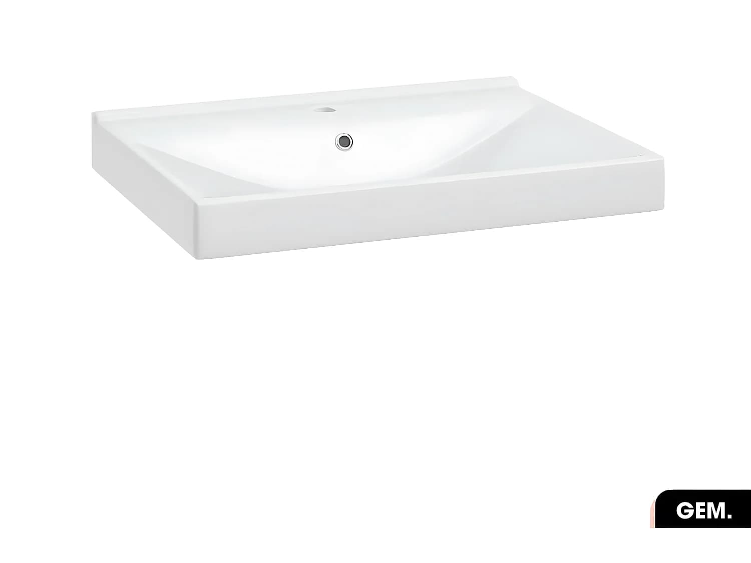 Vasque à encastrer avec siphon OFFERT | GEM | Blanc | 61 × 7 × 46