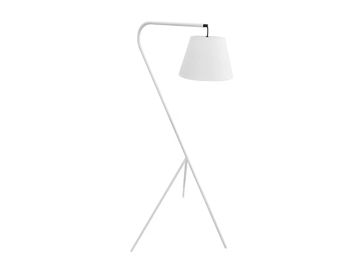 Lampadaire métal avec abat-jour blanc et trépied sur 3 pieds - SHINE M