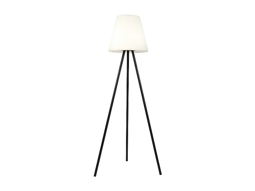 Lampadaire d'extérieur moderne noir IP44 avec LED solaire - Virginia