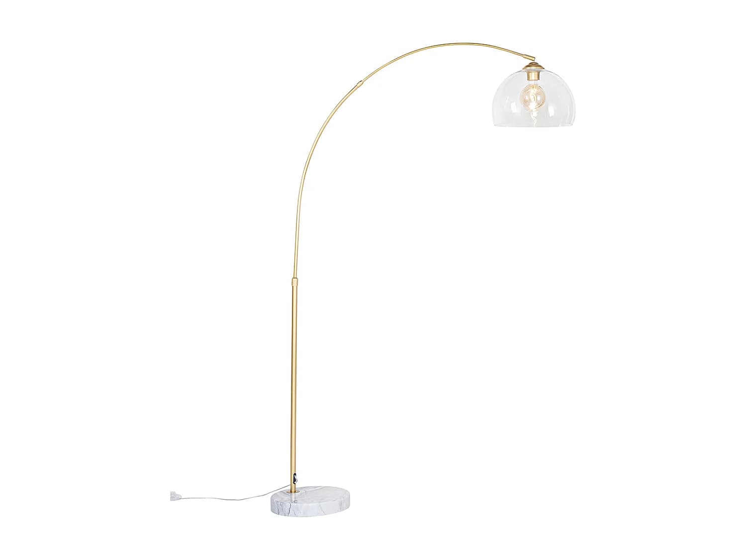 Lampe à arc moderne en laiton avec verre clair - Arc