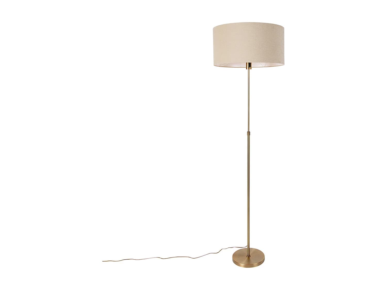 Lampadaire réglable bronze avec abat-jour marron clair 50 cm - Parte