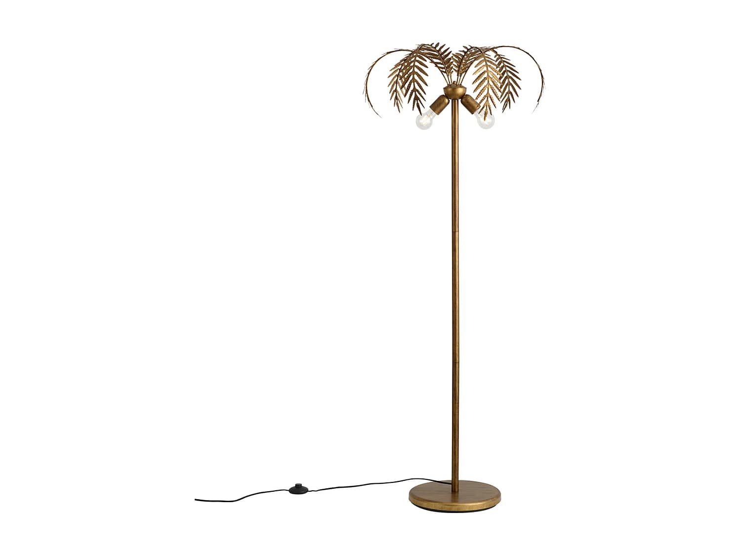 Lampadaire vintage doré 156 cm 2 lumières - Botanica