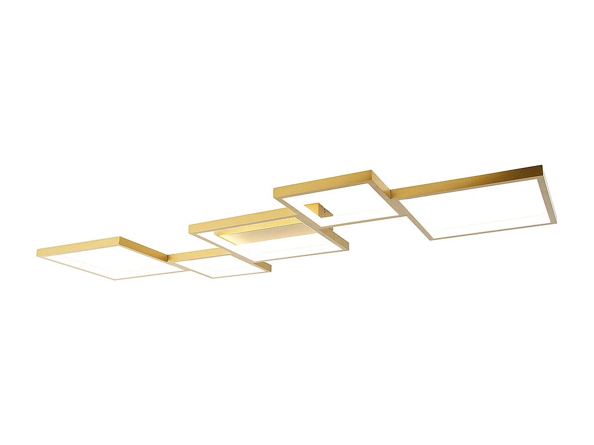 Plafonnier doré avec LED à 3 niveaux de luminosité 5 lumières - Lejo