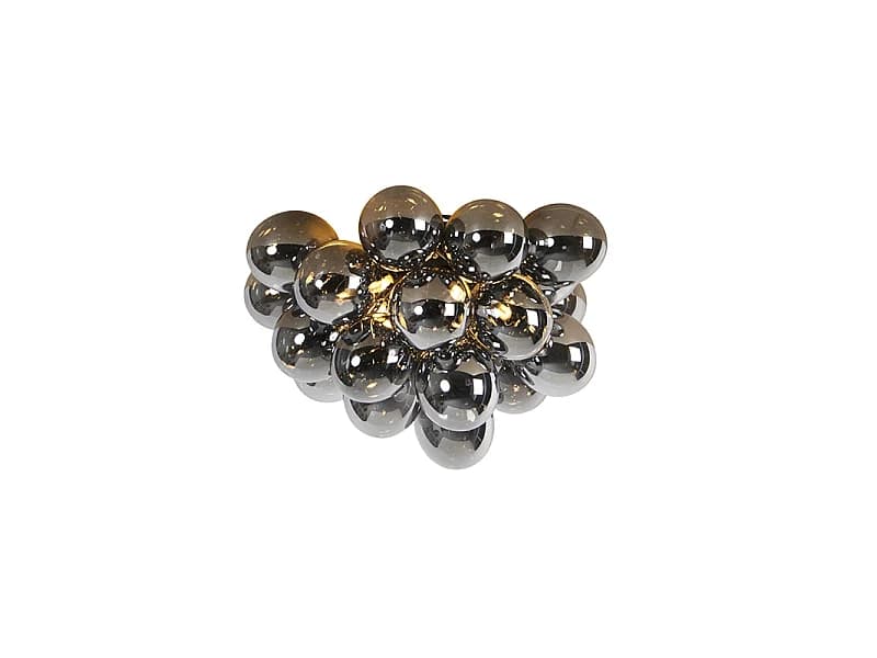 Plafonnier design noir avec verre fumé 6 lumières - Uvas