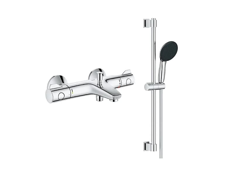 PACK Mitigeur thermostatique bain douche + pommeau de douche + Barre de douche + flexible GROHE Grotherm 800 et Tempesta