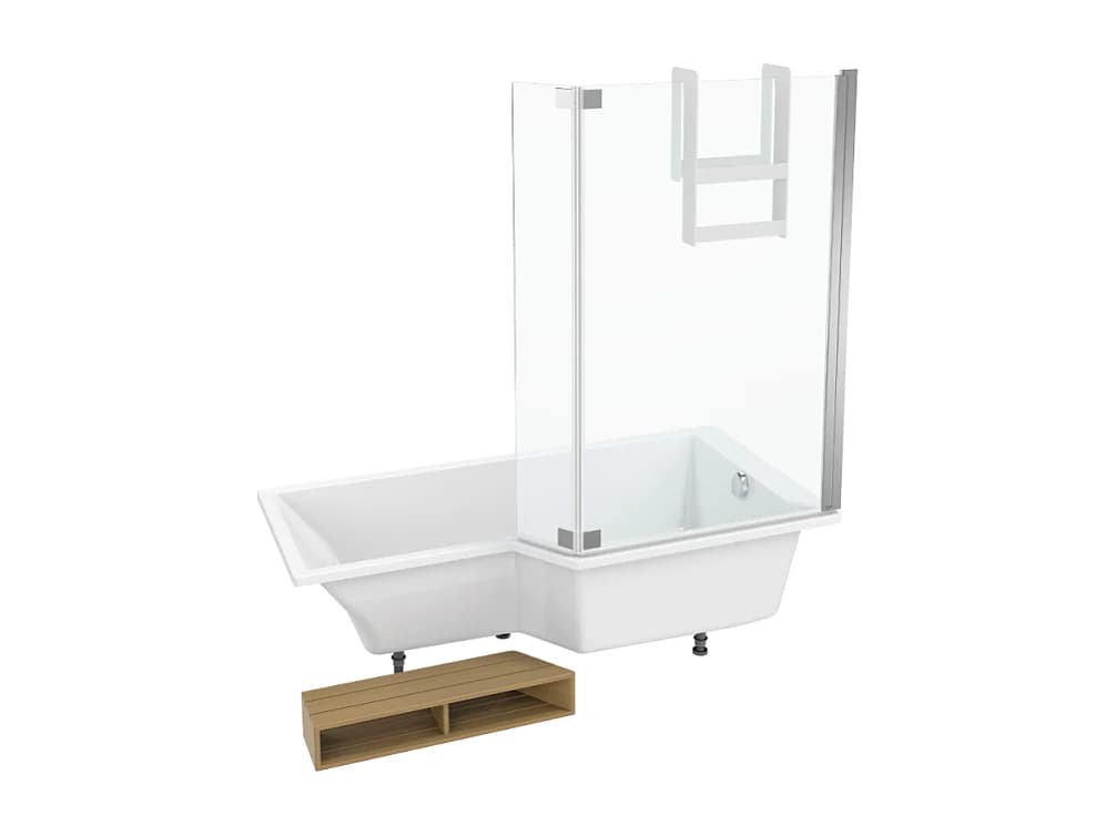 Pack baignoire bain douche 150 x 80 JACOB DELAFON Neo version droite + pare bain chromé