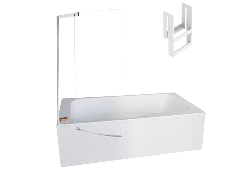 Baignoire bain douche JACOB DELAFON Malice + pare bain + étagère 170 x 90, v. gauche