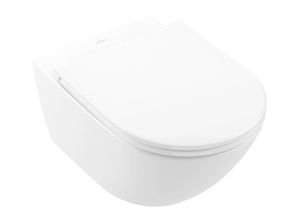Cuvette WC suspendu sans bride VILLEROY & BOCH Universo TwistFlush avec abattant frein de chute blanc