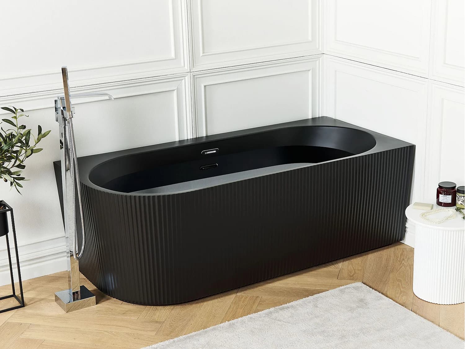 Baignoire d'angle GOCTA Côté gauche 170 x 80 cm Noir