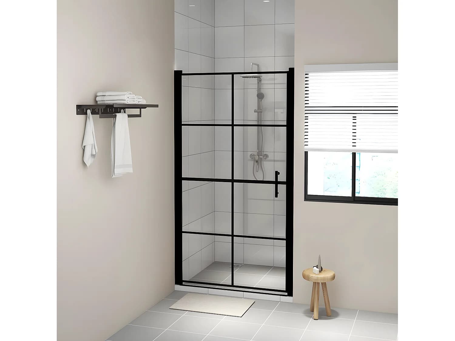 Porte de douche verre trempé 100x178 cm noir WVGQ2384