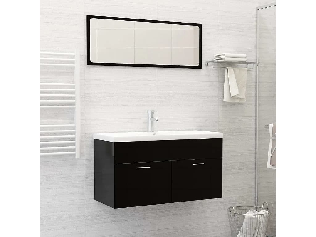 Vasque encastré avec robinet 91x39x18 cm Céramique Blanc WVGQ4702