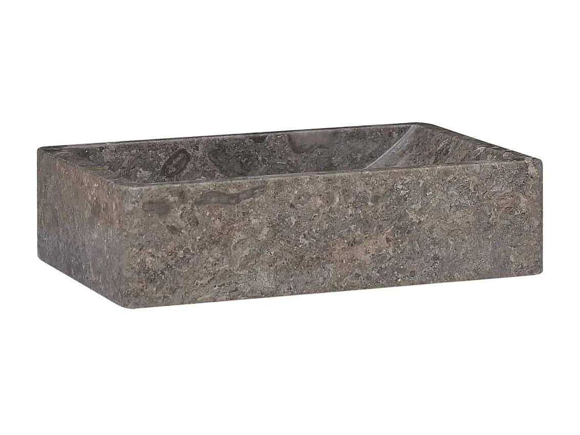 Vasque 45x30x12 cm marbre gris brillant WVGQ7125