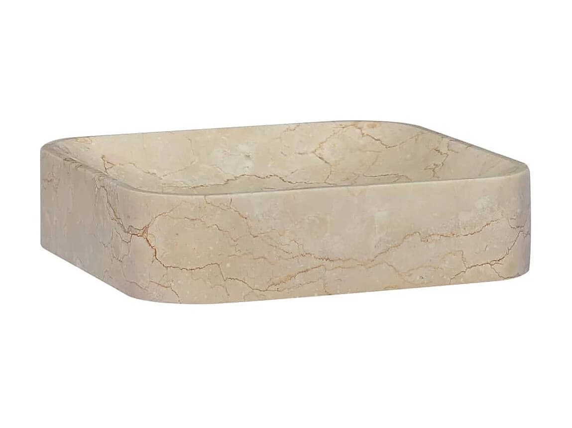 Vasque Crème 40x40x10 cm Marbre WVGQ7929