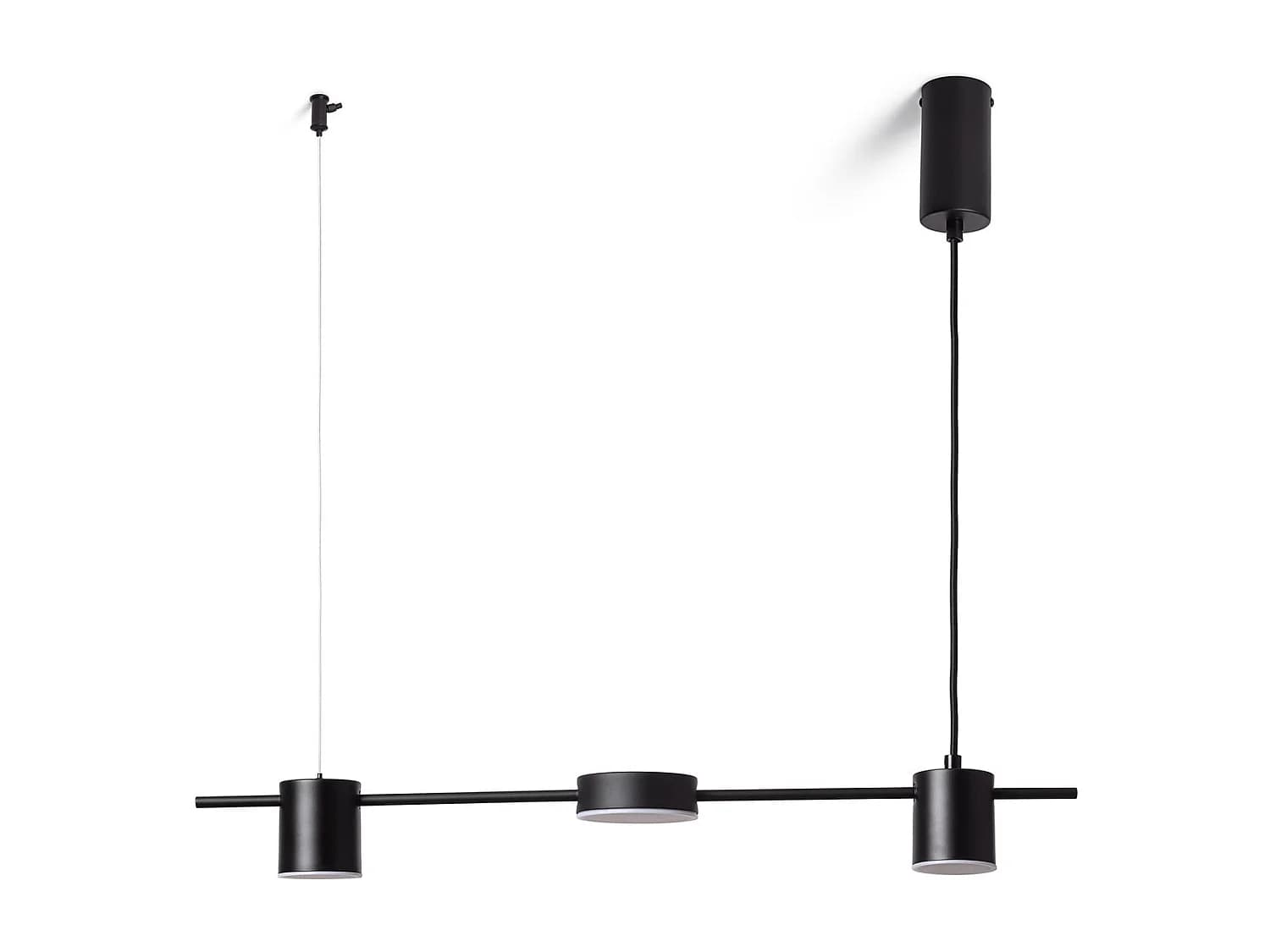 Suspension Linéaire LED 18W Metal et Verre Kurna Noir mat