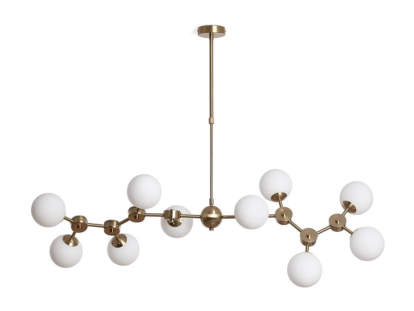 Plafonnier Métal et Verre Moonlight Brass Large 10 Spots Doré