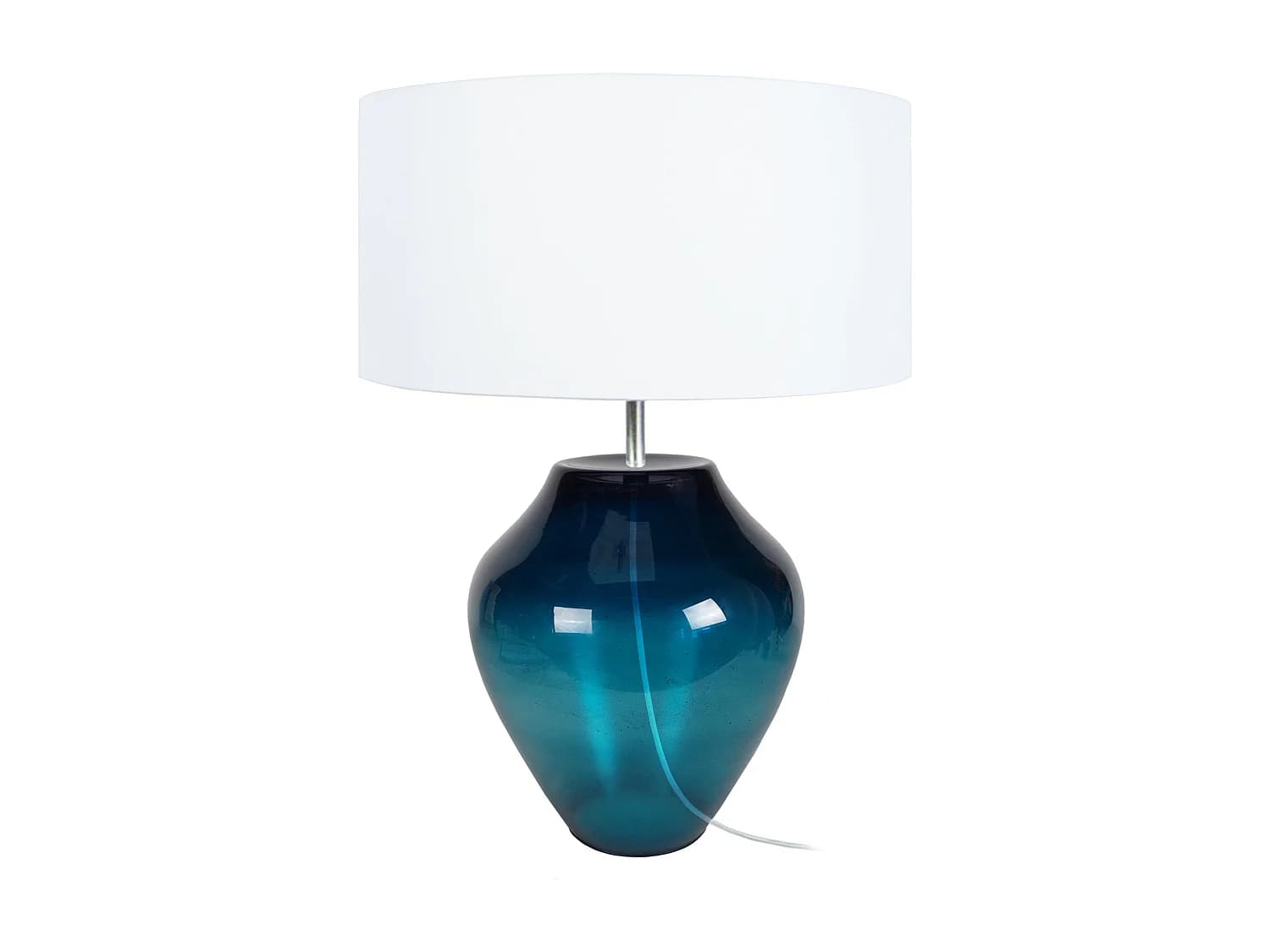 Lampe a Poser TOSEL ,verre,Bleu,H45xD 30xP30 cm