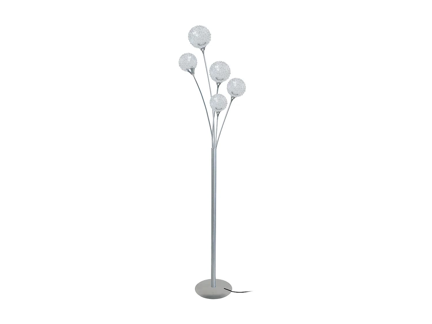 Lampadaire 5 bras métal aluminium 160 cm.