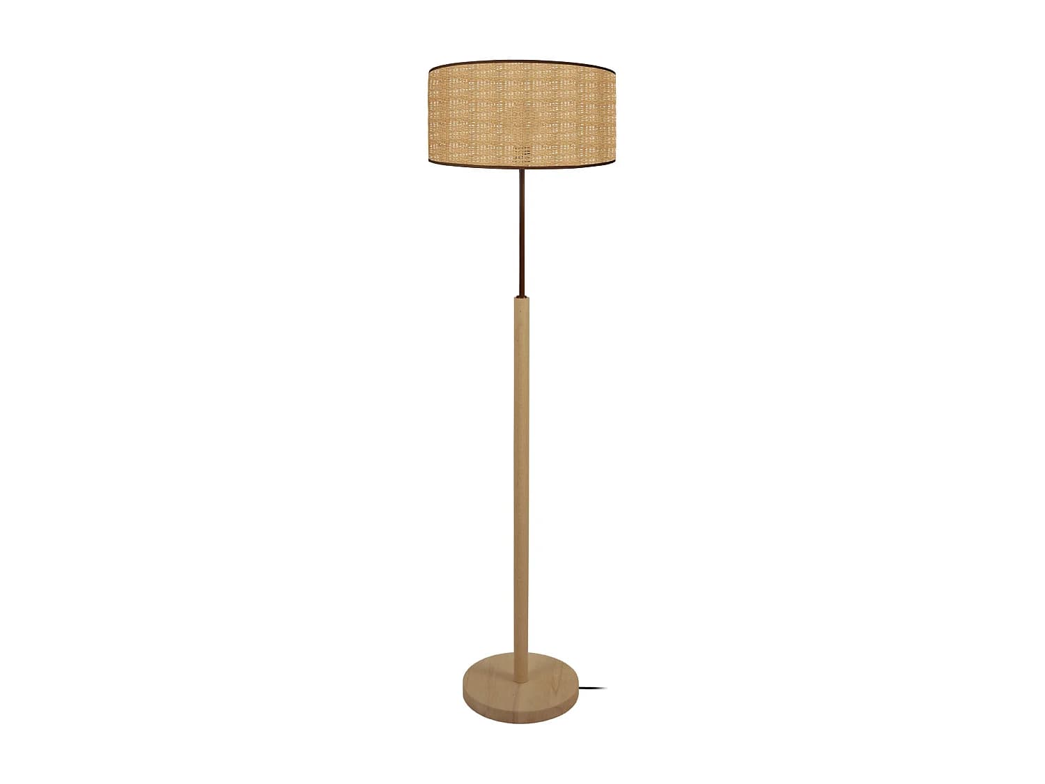 Lampadaire droit bois naturel,jaune 163 cm.