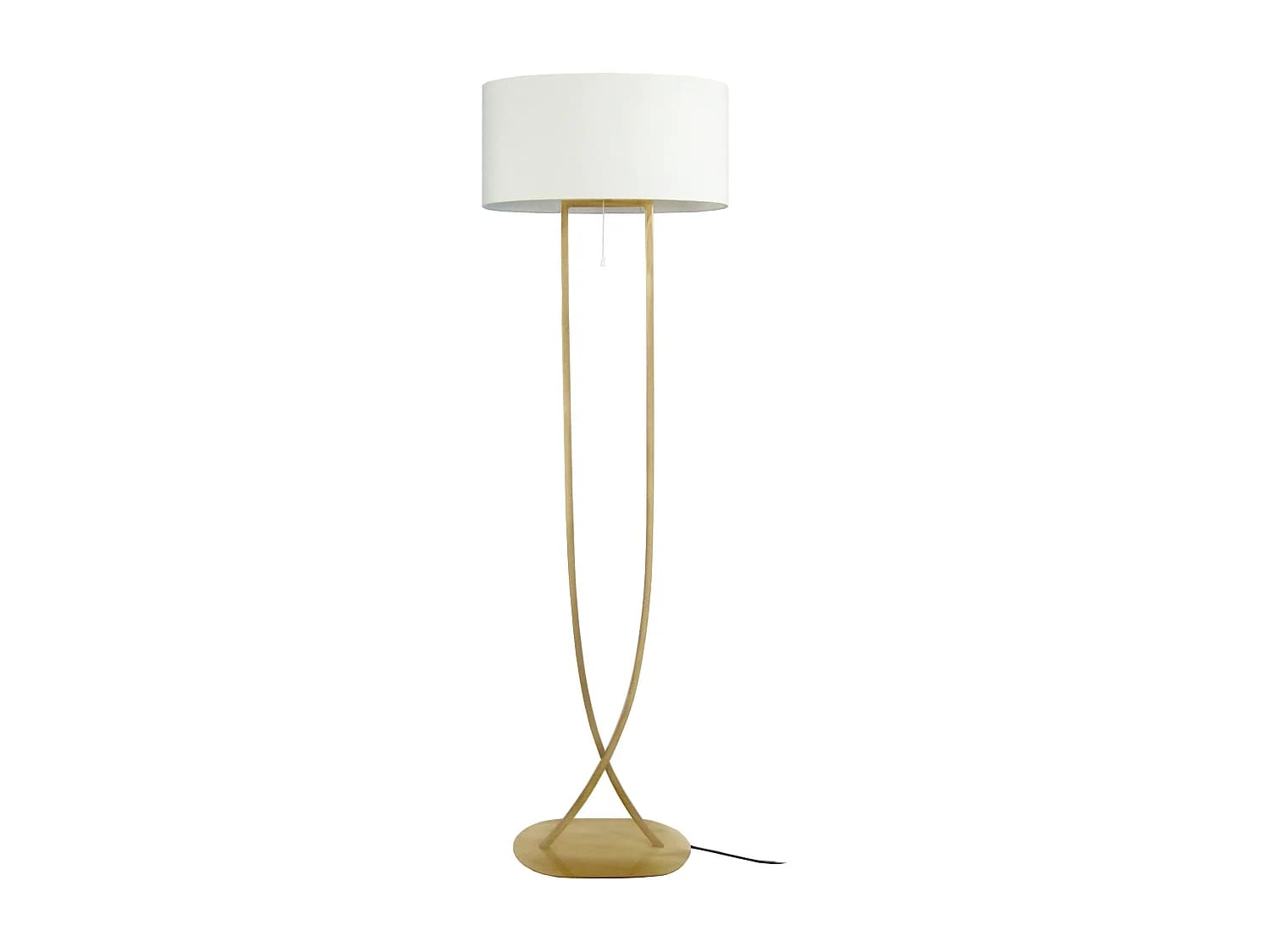 Lampadaire carré, ovale doré,ivoire 170 cm.