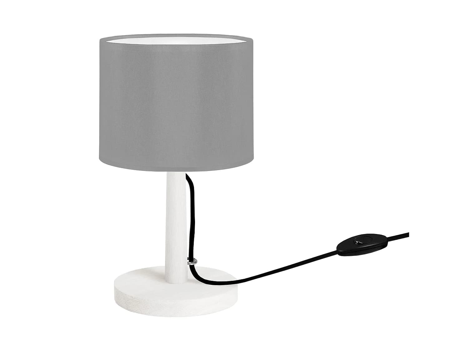 Lampe de Chevet TOSEL ,bois,Blanc ,H28x D16xP16cm