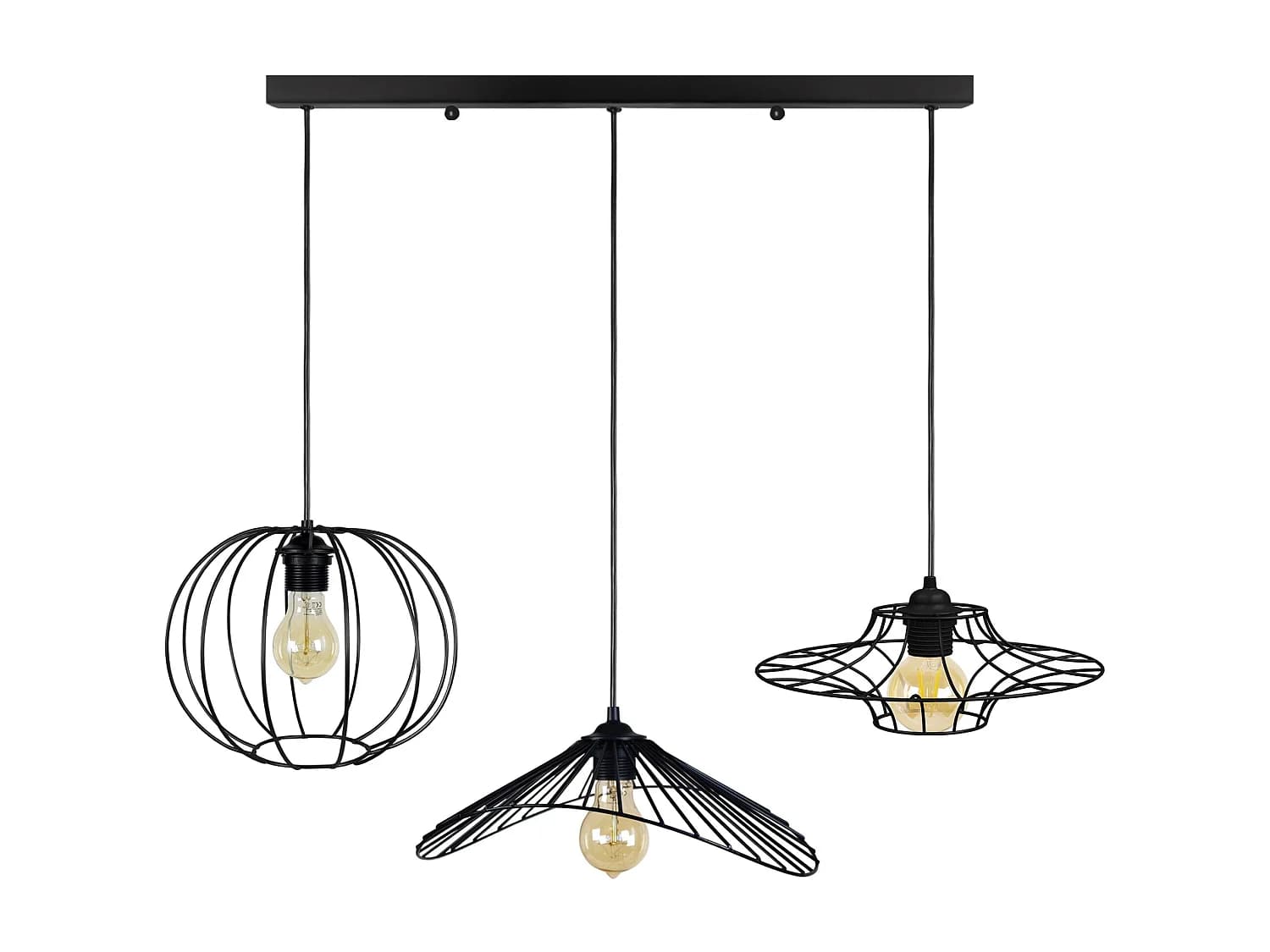 Lustre TOSEL ,métal,Noir , H90xD90xP 30cm