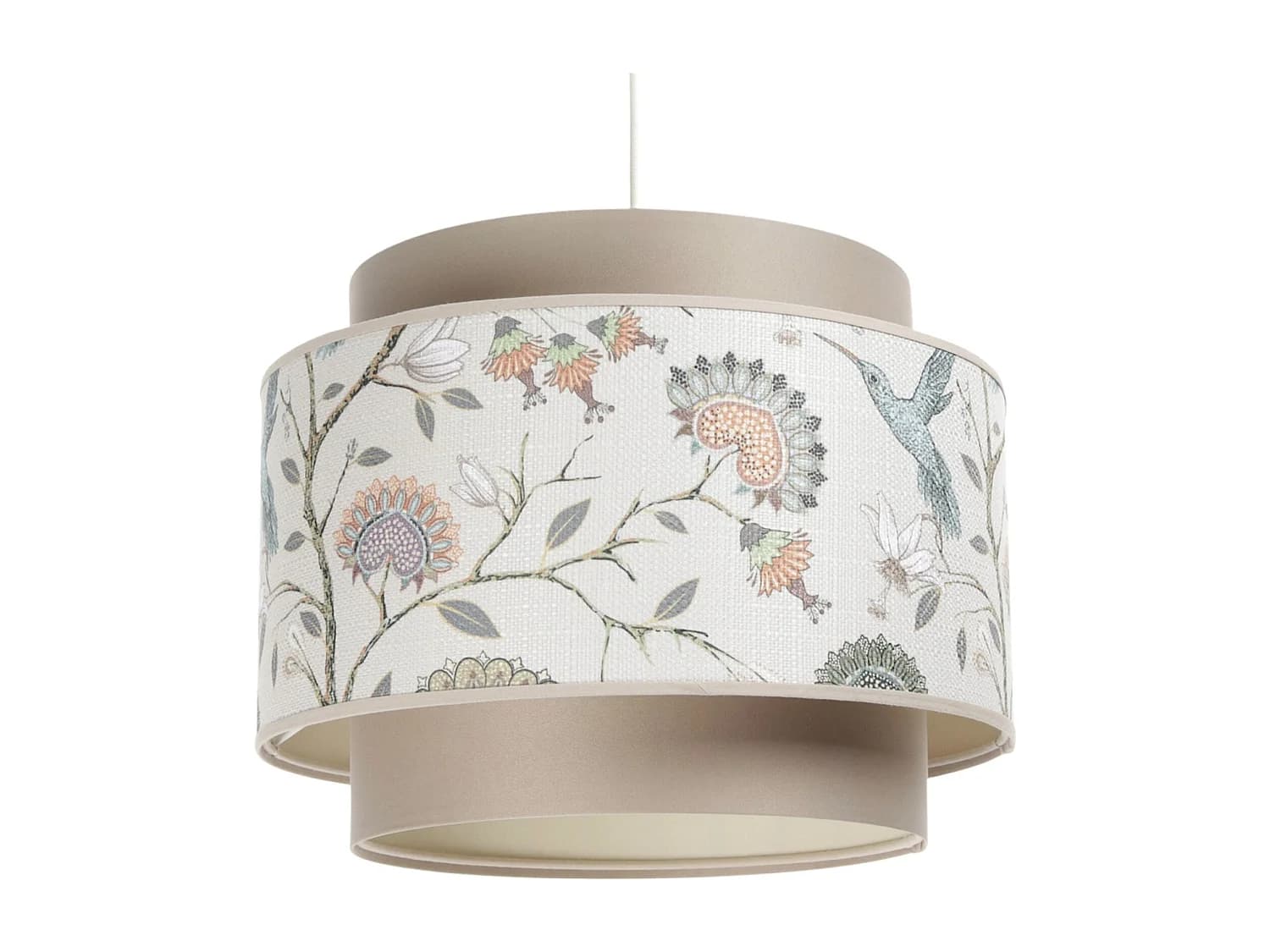 Suspension Extérieur à motifs fleuri, intérieur crème
