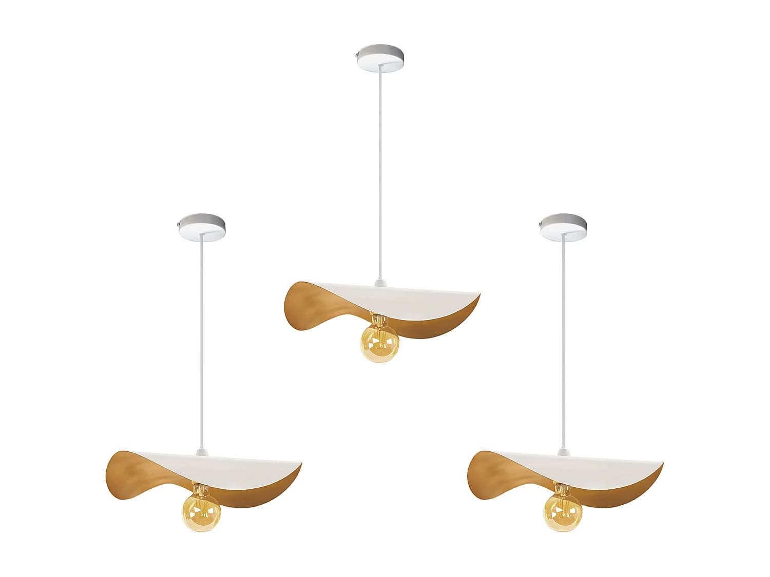 Suspension TOSEL ,métal,Blanc ,H 65x D40xP40cm