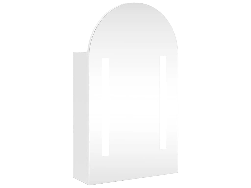 Armoire de bain à miroir avec LED arquée blanc 42x13x70 cm