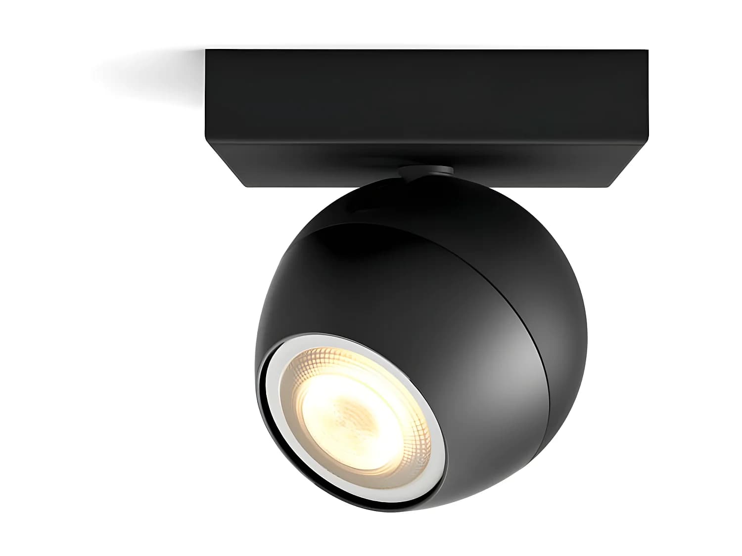 Plafonnier White Ambiance Buckram 1 Spot GU10 Hue Noir