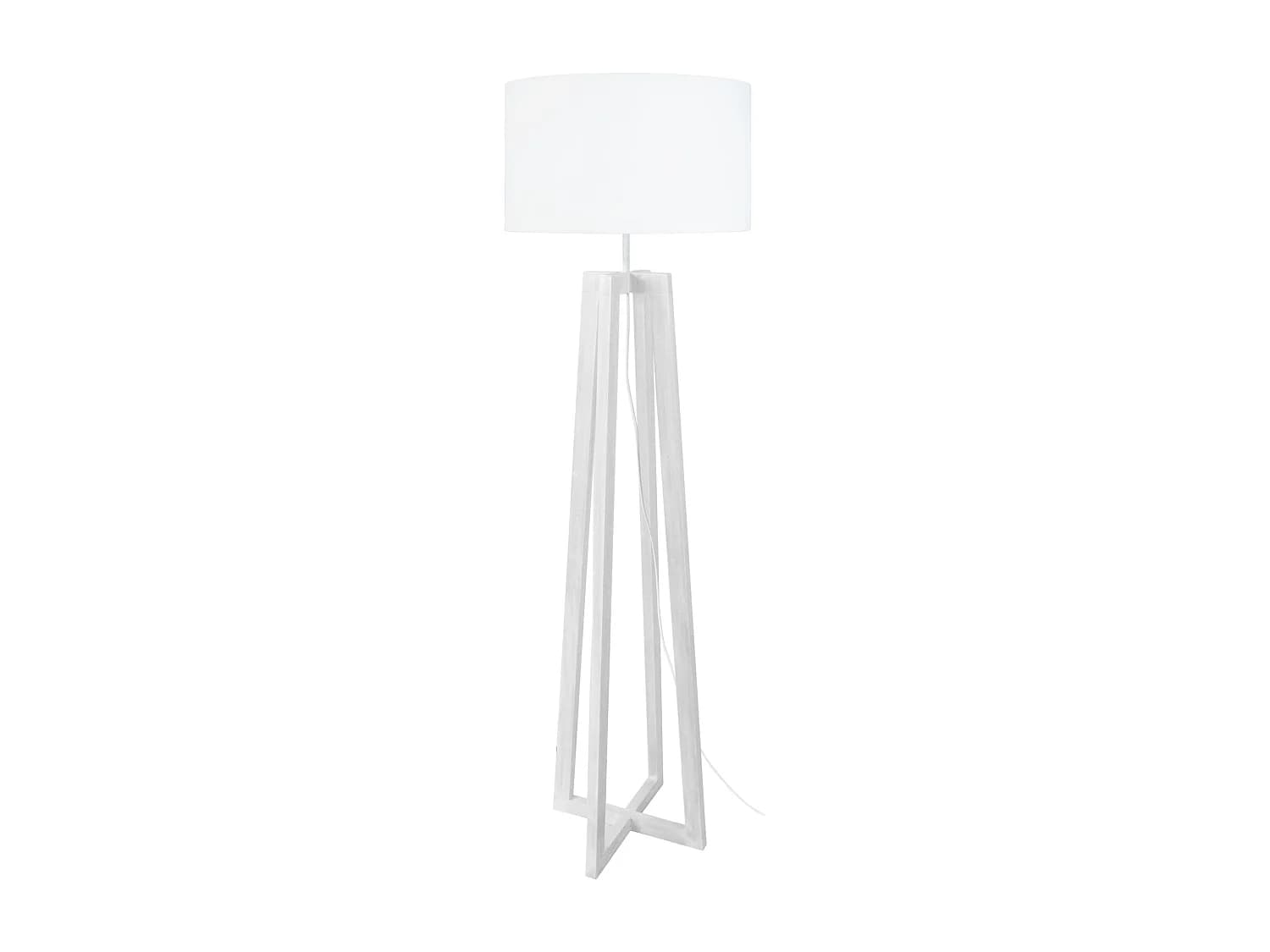 Lampadaire TOSEL ,bois,Blanc ,H150xD40xP40cm