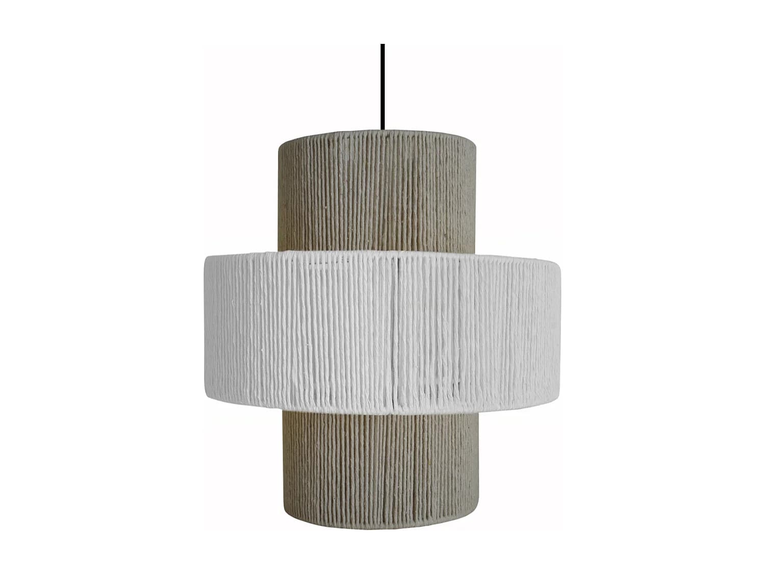 Suspension TOSEL ,métal,fibre ,Blanc , H 90xD40x P 40cm