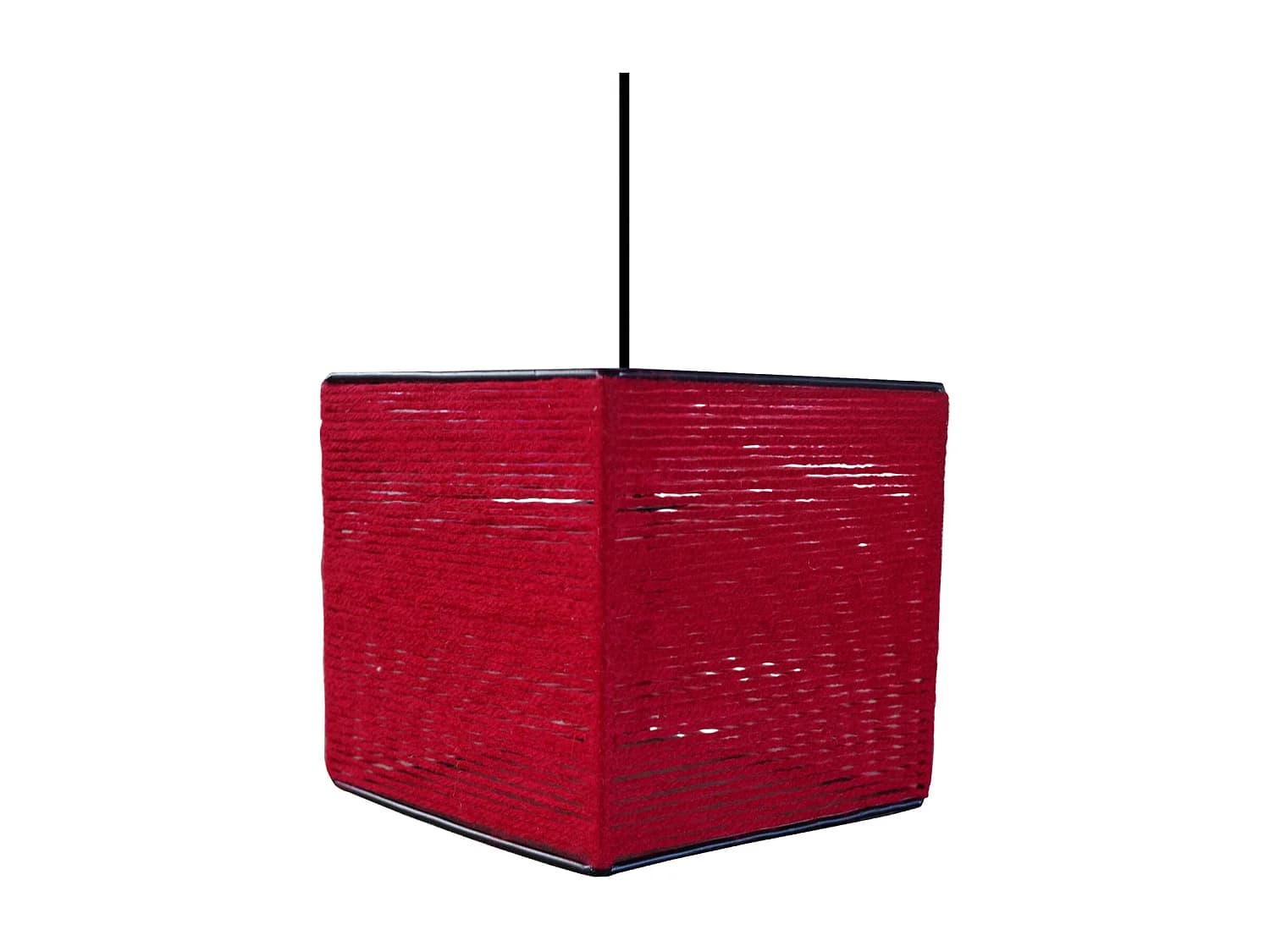 Suspension TOSEL ,fibre ,Rouge , H 90xD16x P 16cm